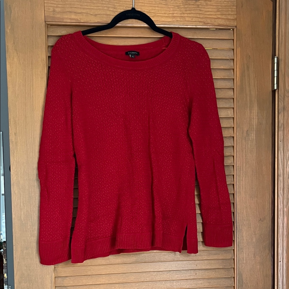 Talbots Women's Vibrant Red Crewneck Sweater